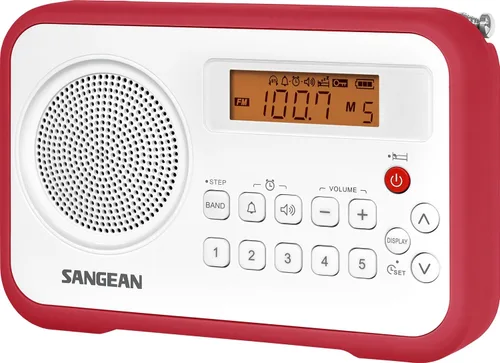 Vista 12 de Sangean PR-D18BK Radio digital portátil AM/FM/con parachoques protector (gris/negro) negro/gris