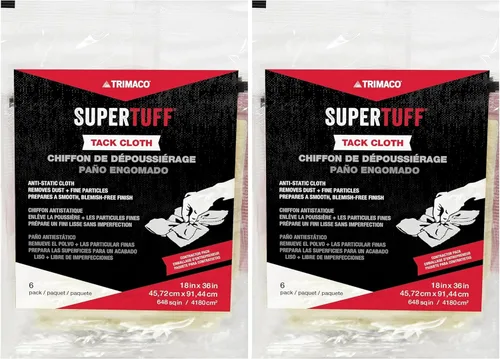 Trimaco SuperTuff Tack Cloth, 18 x 36 pulgadas, 6 unidades, paquete de 2