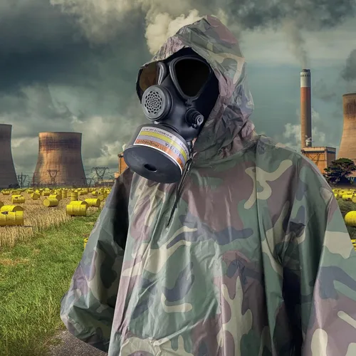 Vista 8 de Poncho nuclear militar M15 V.2, poncho táctico del ejército para la protección de CBRN, Camouflaje, Talla única