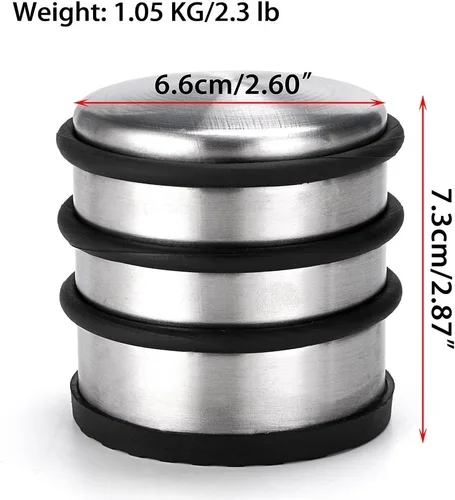 Vista 3 de Sumnacon - Tope de piso resistente sin necesidad de taladro, tope de puerta de acero inoxidable duradero con goma antideslizante - Cuña de puerta