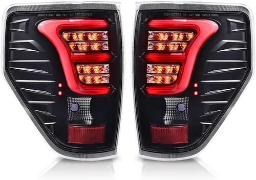 Vista 10 de CHEDA Luces traseras, compatibles con Ford F150 2009-2014, juego de luces traseras con lente transparente y carcasa cromada, BL3Z13405B, BL3Z13404B