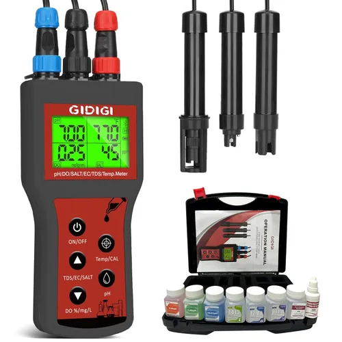 Vista 7 de Medidor de pH para agua, 4 en 1 EC PPM Probador de pH de temperatura para hidropónico, probador de agua TDS para agua potable, medidor de pH digital