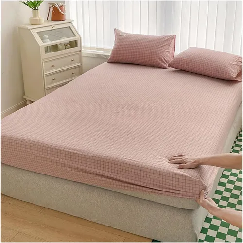 Vista 16 de Sábana bajera ajustable 100% de algodón de punto jersey, tamaño King, con bolsillo extra profundo, sin arrugas, ultrasuave, tamaño individual XL
