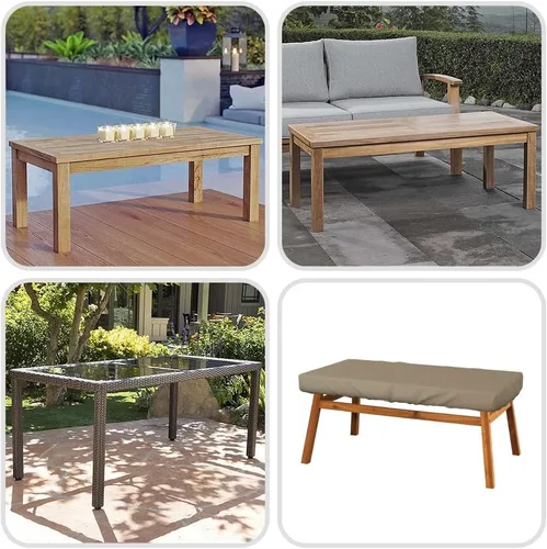 Vista 8 de Covers & All Funda rectangular para mesa de patio, 12 onzas, impermeable, resistente a los rayos UV y a la intemperie, para muebles de patio