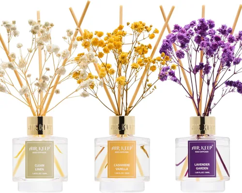 Vista 13 de Airkeep Juego de 3 Difusores de Varillas, Bosque Negro Eucalipto Musgo Cítricos Difusores de Varillas de Aceite para Dormitorio Sala de Estar