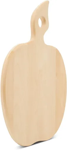 Vista 3 de Tabla de cortar de madera de 11 pulgadas, paquete de 1 tabla de cortar en forma de manzana con asa, tablas de charcutería, tablas de cortar, por