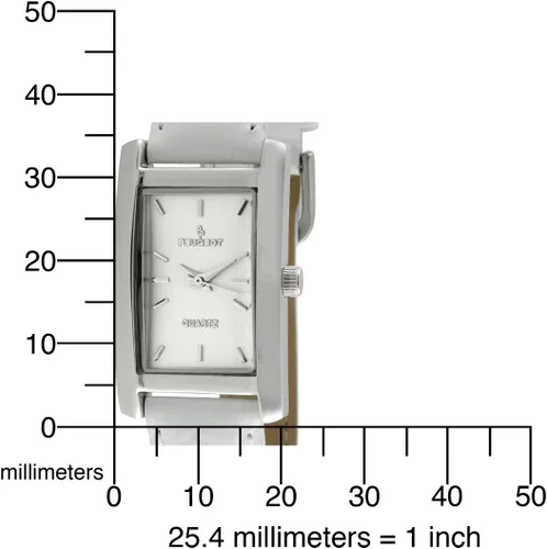 Vista 4 de Peugeot Reloj de pulsera rectangular en forma de H para mujer con correa de muñeca a juego