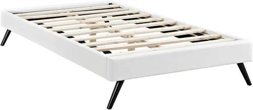 Vista 11 de Modway Helen - Marco de cama de vinilo con patas redondas extendidas, tamaño Queen, color negro