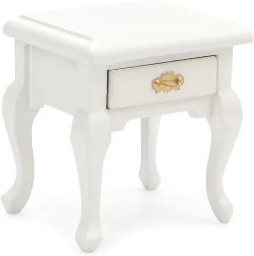 Vista 8 de Muebles en miniatura 1:12, mesita de noche para casa de muñecas, mesita de noche de madera, accesorios para casa de muñecas, estilo vintage