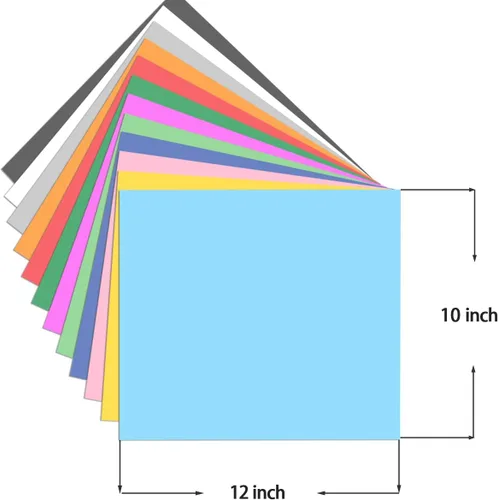 Vista 2 de Vinilo de transferencia de calor, 12 hojas de 12 x 10 pulgadas para planchar 3D en HTV compatible con Cricut, vinilo de transferencia de calor