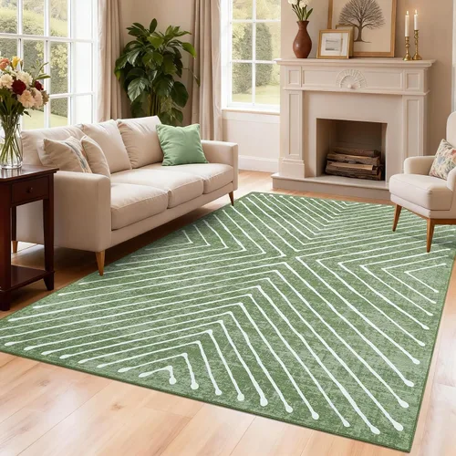 Vista 26 de Alfombra de entrada de 2 x 3 pulgadas, lavable a máquina, antideslizante, alfombra geométrica suave para puerta delantera, pasillo, cocina
