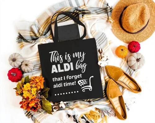 Vista 3 de This Is My Aldi Bag That I Forget Aldi Time - Bolsa de lona para mujer, estética, reutilizable, bolsa de compras