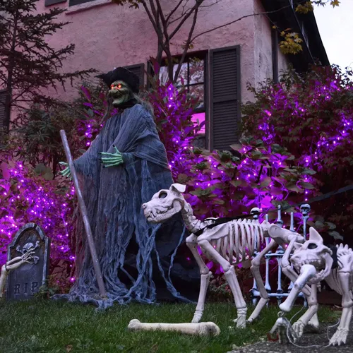 Vista 3 de JMEXSUSS Guirnalda de 250 luces LED de Halloween/250 luces LED moradas de Halloween