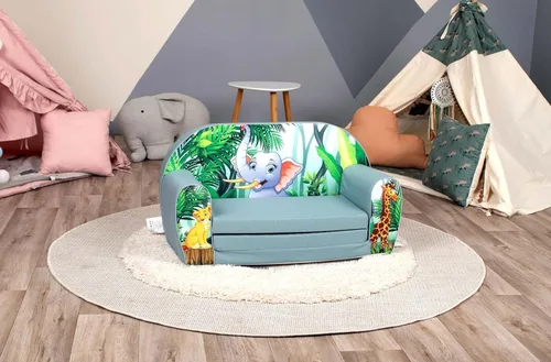Vista 35 de Delsit Sofá infantil para niños pequeños – Sofá convertible de espuma 2 en 1 a tumbona, cómoda silla abatible para niños, fabricada en Europa