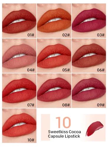 Vista 3 de Lovelycat Mini lindo juego de lápices labiales, 16 lápices labiales mate, 16 colores, terciopelo, impermeable, de larga duración, lápiz labial mate