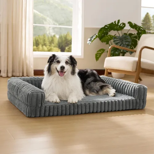Bedsure - Camas ortopédicas para perros extragrandes, cama impermeable de espuma viscoelástica XL para mascotas con laterales, sofá de espuma