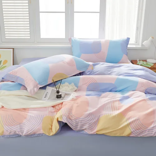 Vista 417 de SAPHREAS Juego de funda de edredón de algodón, tamaño King, a cuadros color gris oscuro y gris, geométrico, 3 piezas, 1 funda de edredón y 2 fundas