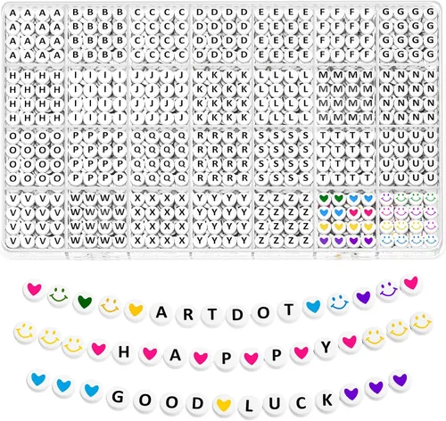 Vista 8 de ARTDOT Kit de fabricación de pulseras de amistad con 1400 piezas de cuentas de letras, surtido de 28 estilos, suministros para hacer joyas, juego