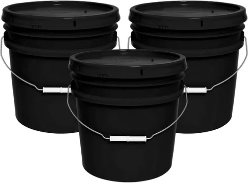 Vista 10 de MKS Plastics Cubo de 3.5 galones con tapa hermética, fabricado en Estados Unidos, plástico libre de BPA de grado alimenticio, resistente multiuso