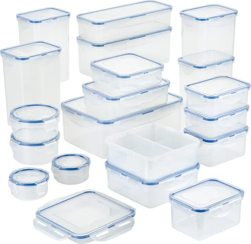 Vista 14 de LocknLock Easy Essentials - Tapas de almacenamiento de alimentos, recipientes herméticos, sin BPA, 22 piezas, transparente