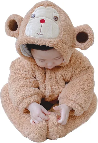 Vista 3 de Gaorui Traje de bebé recién nacido, abrigo con capucha, ropa de invierno, body de dibujos animados