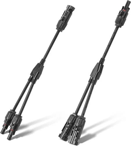 Vista 56 de Conector de panel solar 2 a 1 Divisor de panel solar de rama en Y de 2 vías, 1000 V, FMM+MFF, rama Y, conectores paralelos para conexión paralela