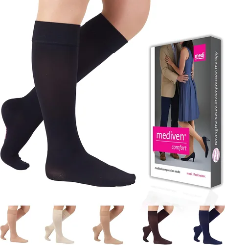Mediven Medias de compresión cómodas para mujer, 30-40 mmHg, hasta la rodilla
