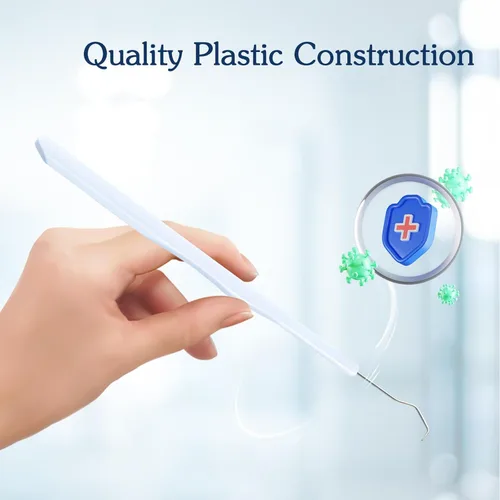 Vista 3 de Juego de herramientas dentales de 3 piezas, kit de limpieza profesional de plástico desechable para higiene dental, incluye espejo dental, sonda