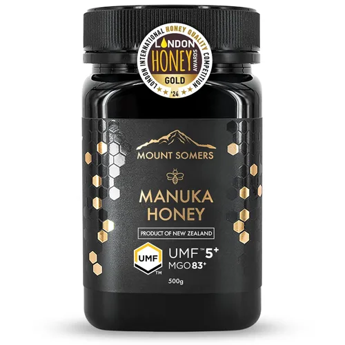 Mount Somers Miel de manuka cruda 100% pura de alta calidad – UMF 5+ / MGO 83+ tarro de 17.6 onzas (17.64 oz), miel de manuka sin OMG de Nueva