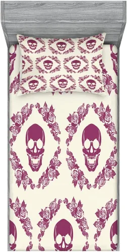 Vista 68 de Ambesonne - Juego de sábanas bajeras y fundas de almohada, diseño primaveral de acuarelas con jardín de hierbas y flores, juego de 4 piezas