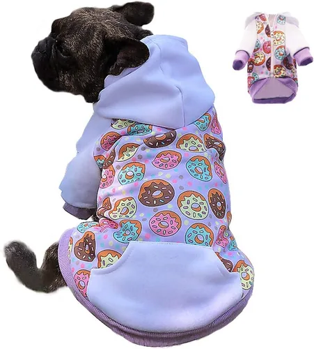 Vista 11 de Sudaderas azules con capucha para perros pequeños y medianos, sudadera con capucha de Navidad con bolsillo, sudadera con capucha para mascotas