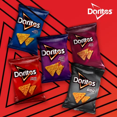 Vista 7 de Doritos Chips de tortilla saborizados, queso nacho, 1 onza (paquete de 104)