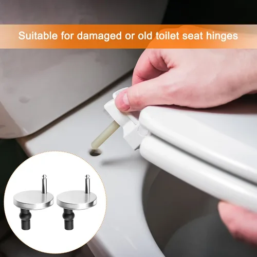 Vista 7 de uxcell 2 Set Toilet Seat Hinge Fixings, Hinge Bolt Screws Toilet Seat Fixings with 60mm/2.36" Base, for Top Fixing Bolt Expansion Screw Cover Buckle