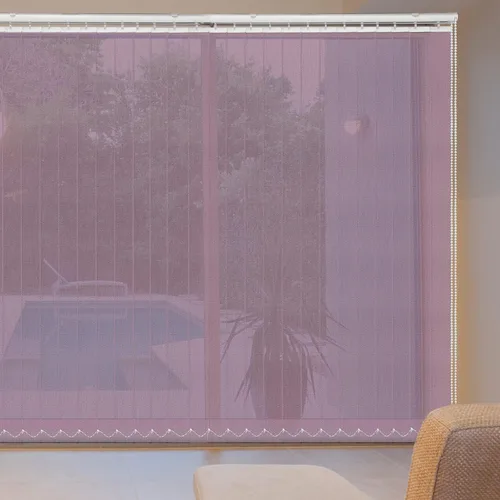 Vista 2 de LETAU Persianas verticales transparentes sin cordones, ajuste de luz, reducen el deslumbramiento solar, protección UV, persianas moradas para puerta