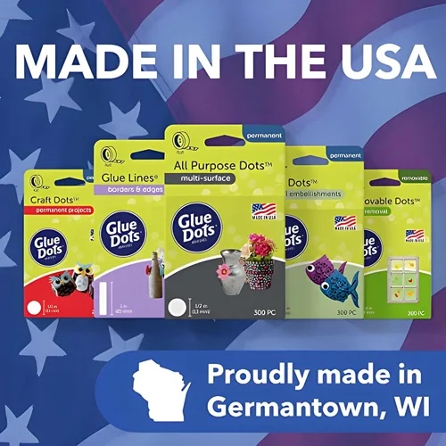 Vista 6 de Glue Dots, Puntos para manualidades, doble cara, 1/2 pulgada, .5 pulgadas, 200 puntos, cinta de pegamento para manualidades, puntos de pegamento