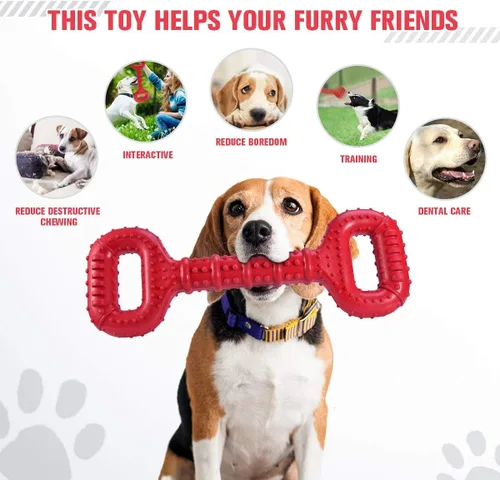 Vista 3 de Feeko Juguetes para Perros para Masticadores Agresivos de Raza Grande, Juguetes para Perros de 15 Pulgadas Interactivos de Larga Duración con Diseño