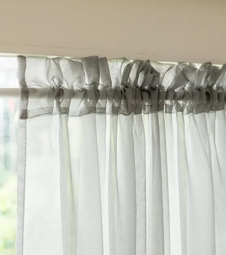 Vista 2 de Aquazolax - Cortinas transparentes para puerta y ventana gris - Cortinas con bolsillo para barra de 25 x 40 pulgadas para puertas de cristal