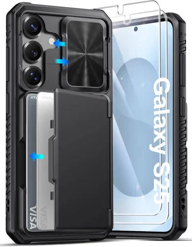 Vista 13 de ATATOO Funda tipo cartera para Samsung Galaxy S25, tarjetero integrado (3-5 tarjetas) [bloqueo RFID] y cubierta de cámara deslizante, protección