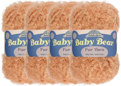 Vista 67 de JubileeYarn - Ovillo de lana de oso de bebé, piel de poliéster, 3.53 onzas/madeja, color blanco, 2 madejas