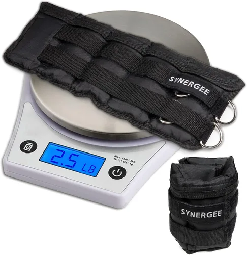 Vista 6 de Synergee Pesas ajustables para tobillo/muñeca de ajuste cómodo (juego de 2). Disponible en 5 libras, 10 libras y 20 libras. Talla única. a) 5 lbs