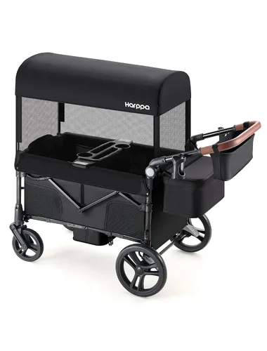Vista 11 de Harppa Remy XL Wagon Cochecito para 4 niños, capacidad de 280 libras con 4 Negro
