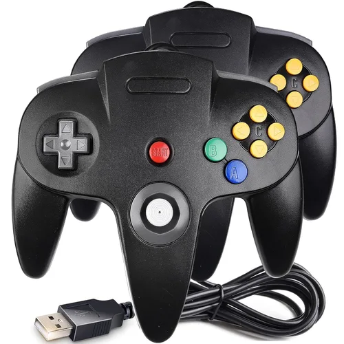 Vista 14 de controlador clásico N64, controlador N64 USB con cable para PC Game pad Joystick, controlador N64 Bit USB con cable Game Stick Joy pad para Windows