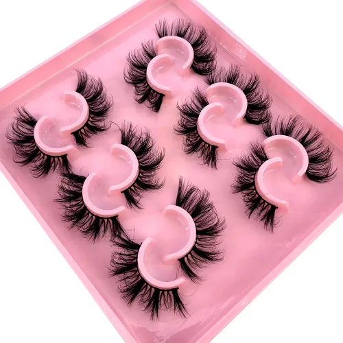 Vista 22 de HBZGTLAD Paquete de 6 pares de pestañas postizas esponjosas naturales de imitación de visón 3D (SY-06)