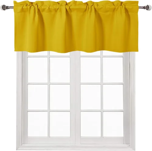 Vista 62 de DWCN Cenefa para ventana de cocina, con bolsillo para barra, para ventana, sala de estar/sótano, 36 x 16 pulgadas de largo, 1 panel, beige