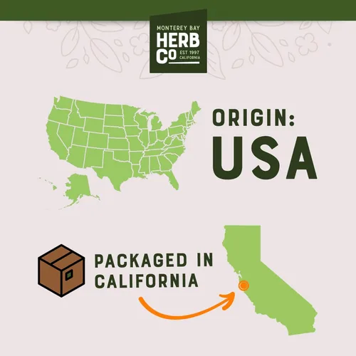 Vista 3 de Monterey Bay Herb Co. Té Chai de chocolate de hierbas Especias con toque de chocolate Sin cafeína Té de postre Corte y tamizado 1 libra
