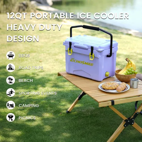 Vista 6 de EchoSmile 12/18/25 Quart Rotomolded Cooler, Built to Stand up to The Rigors of The Journey