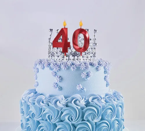 Vista 3 de Velas rojas de 22 cumpleaños para pasteles, decoración de pastel de velas número 22 para fiestas, aniversarios, bodas, celebraciones
