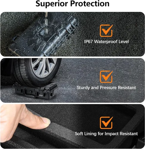 Vista 3 de AMAZEAR Osmo 360 - Funda rígida de doble capa IP67, impermeable, a prueba de golpes, para DJI Osmo 360 Adventure Combo Accesorios, portátil