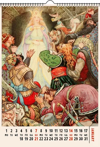 Vista 3 de Calendario de pared 2026 12 páginas de 8 x 12 pulgadas cuentos de hadas rusos ilustración de libro vintage