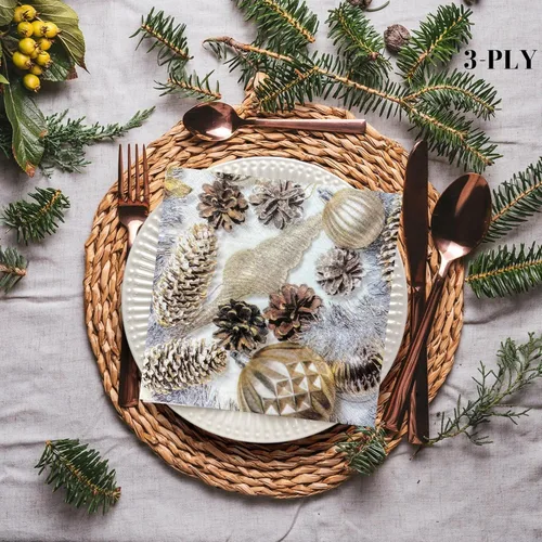 Vista 3 de Servilletas de papel de Pascua de Navidad de 13 x 13 pulgadas, 20 unidades, 3 capas, impresas, para arte, cena y fiesta, servilletas desechables
